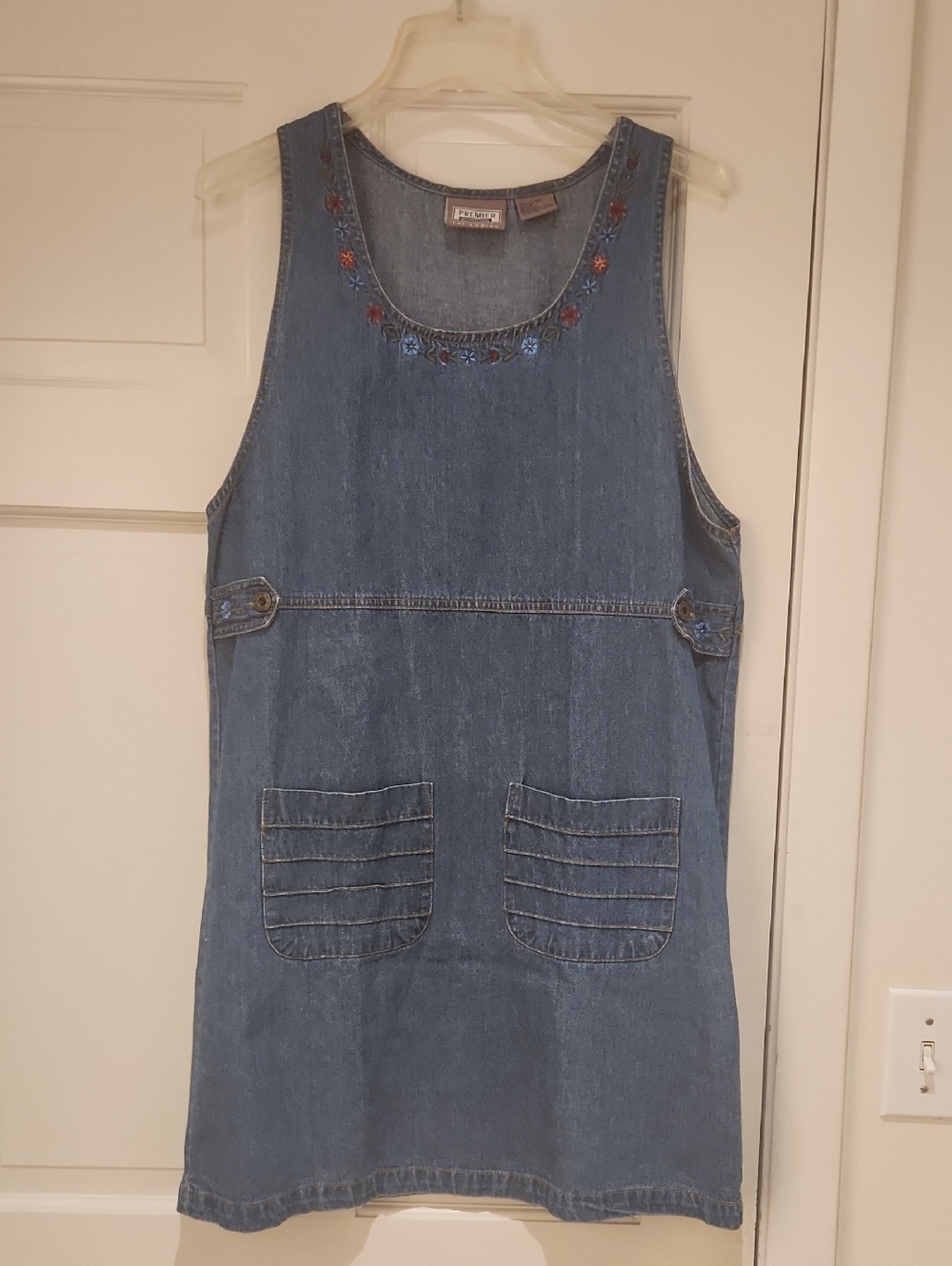 Premier International Embroidered Denim Pinafore 100% Cotton  Cottagecore Vibe